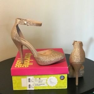 Charlotte Russe Gold Glitter High Heels